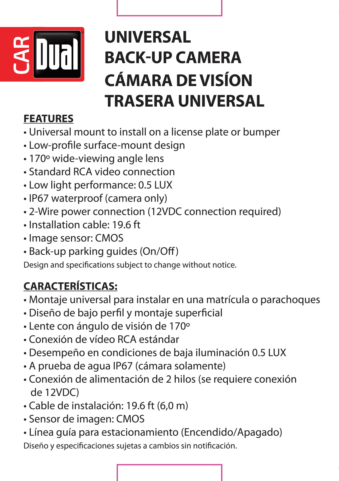 Waterproof HD Backup Camera with 170° Wide-Angle View