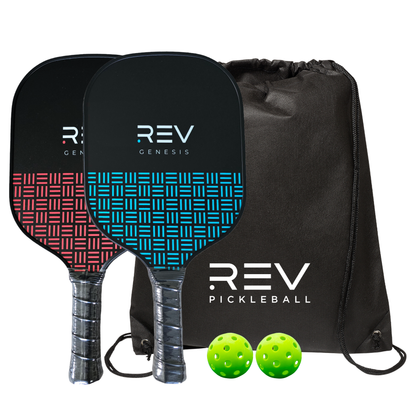 REV Genesis Pickleball Set | 2 Paddles, 2 Balls & Carry Bag