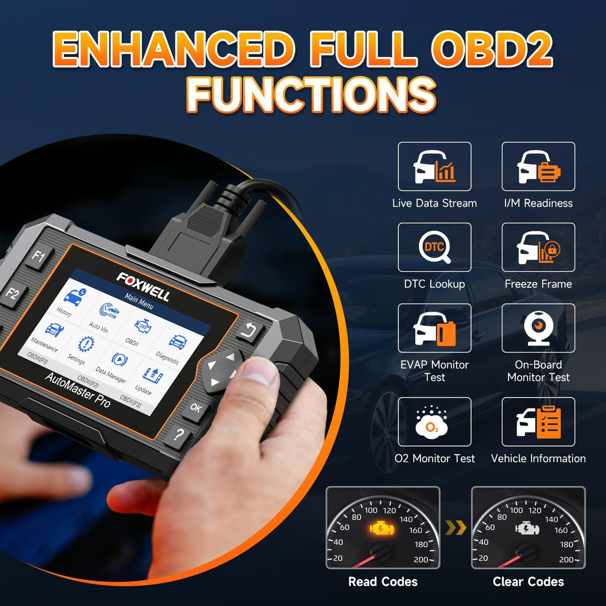 2026  NT614 Elite OBD2 Scanner, 4 Systems, 5 Resets Code Reader