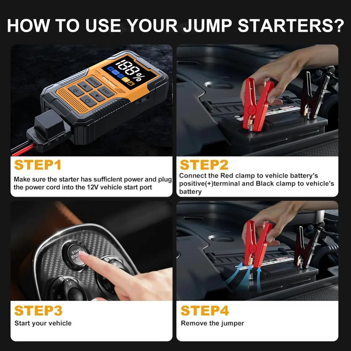 Car Battery Jump Starter with OBD2 Scanner 5000A Battery Jumper Starter，Code Reader for Check Engine Light, Diagnostic Tool