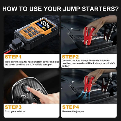 Car Battery Jump Starter with OBD2 Scanner 5000A Battery Jumper Starter，Code Reader for Check Engine Light, Diagnostic Tool