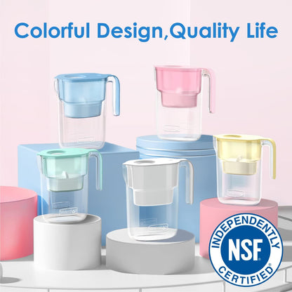 PT-05P Water Filter Pitcher, 7-Cup Capacity, NSF Certified, Pink