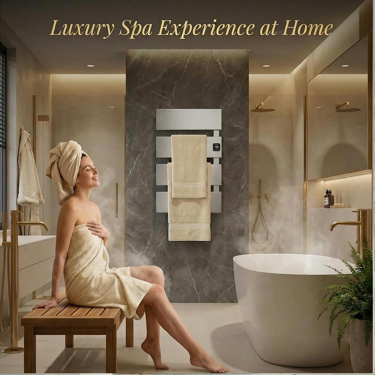 Electric Towel Warmer, Wall Mounted Heated Towel Rack for Bathroom
