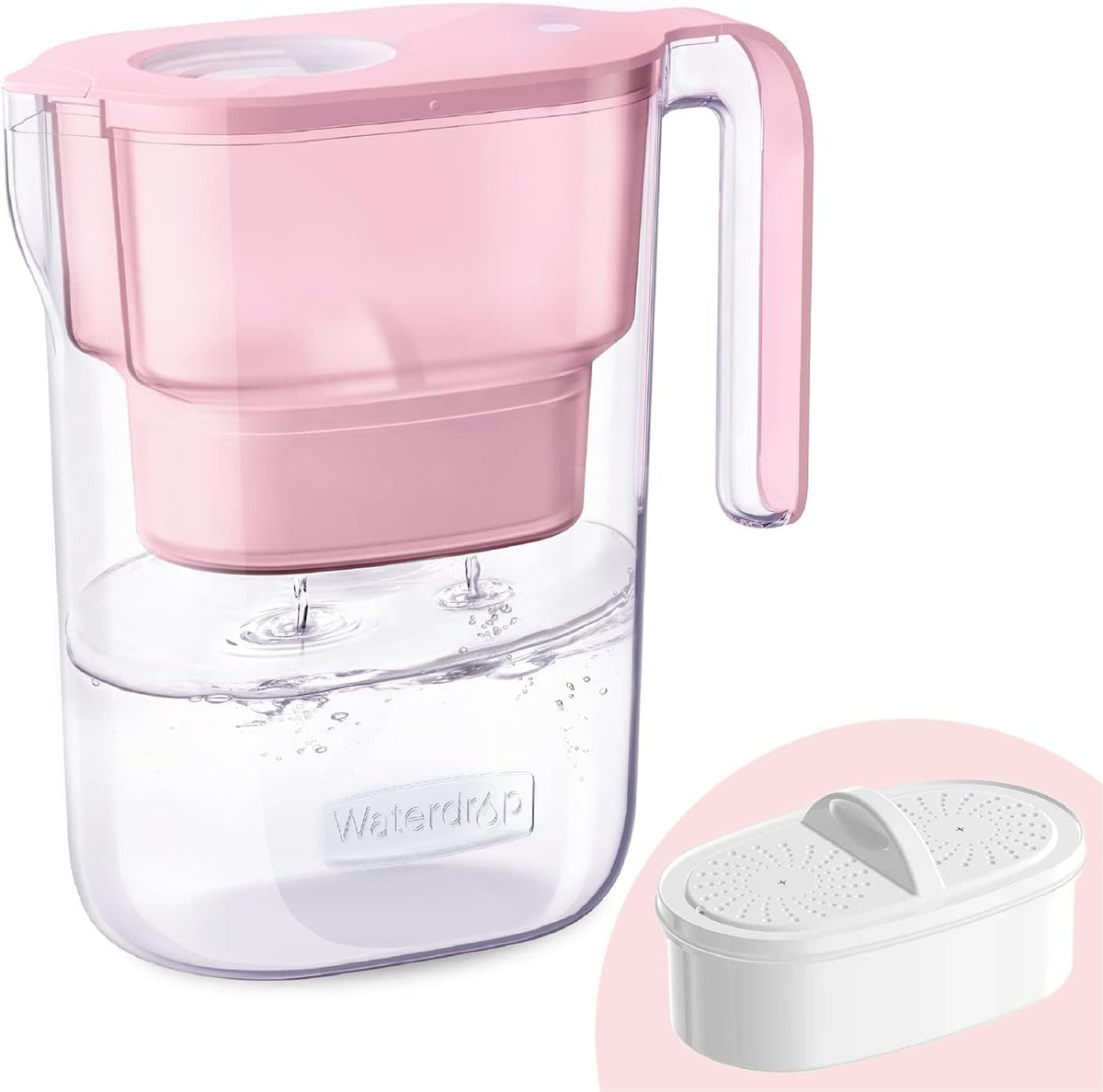 PT-05P Water Filter Pitcher, 7-Cup Capacity, NSF Certified, Pink