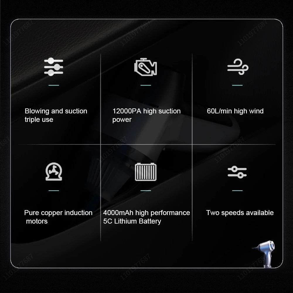 95000Pa Car Wireless Vacuum Cleaner Wet Dry Vacuum Cleaner Cordless Handheld Auto Vacuum Home & Dual Use Mini Vacuum Cleaner