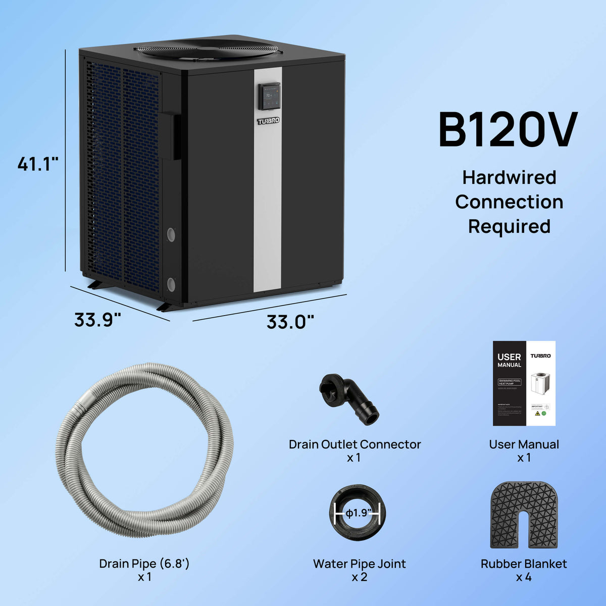 TURBRO Beluga Inverter Pool Heat Pump | 120K / 160K