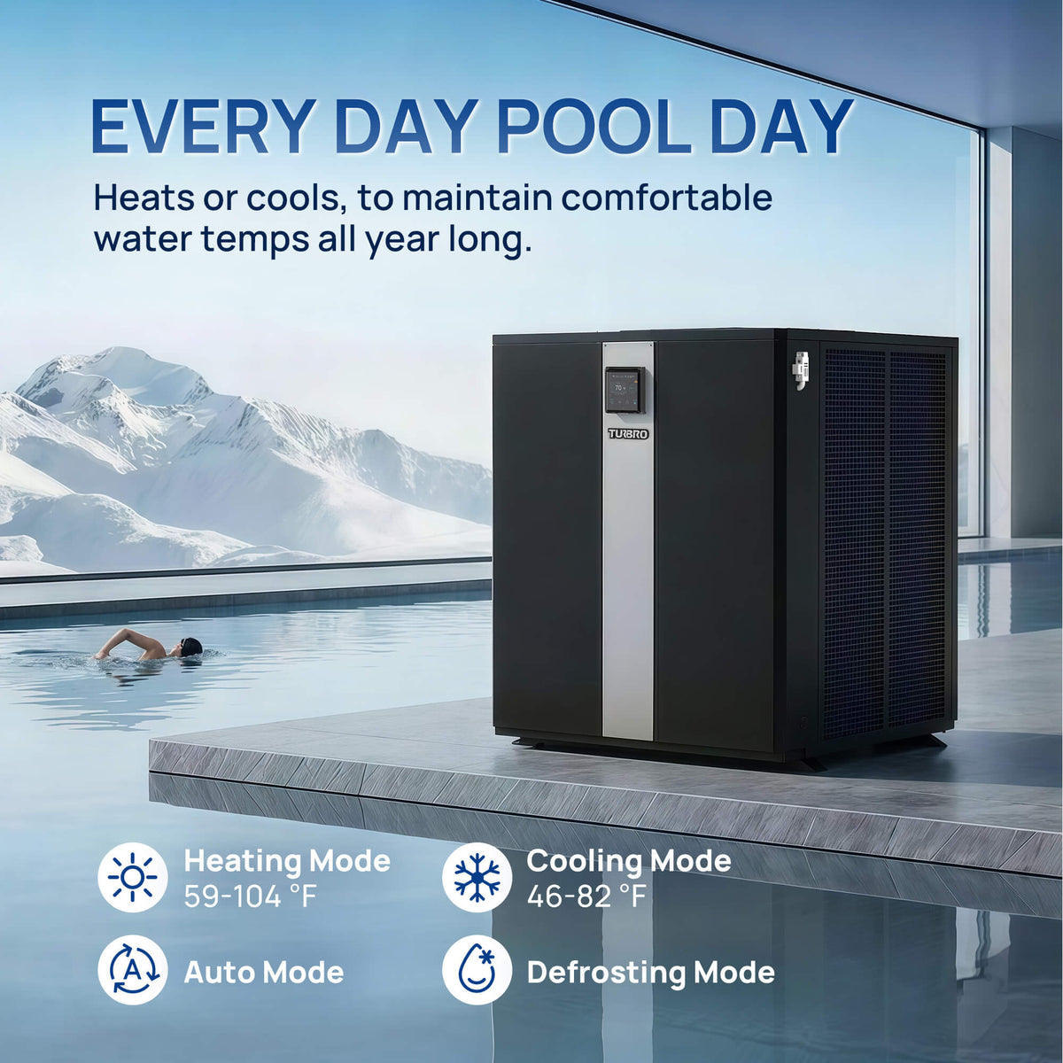 TURBRO Beluga Inverter Pool Heat Pump | 120K / 160K