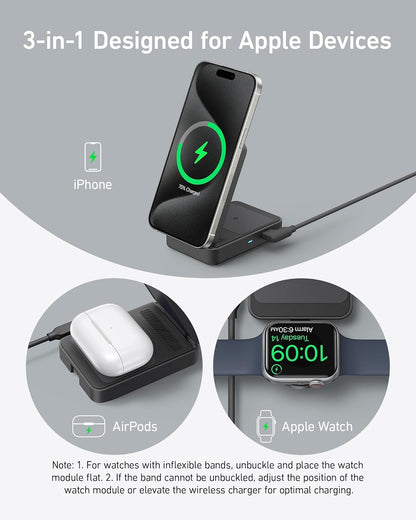 Anker MagGo 3-in-1 Foldable Wireless Charging Station