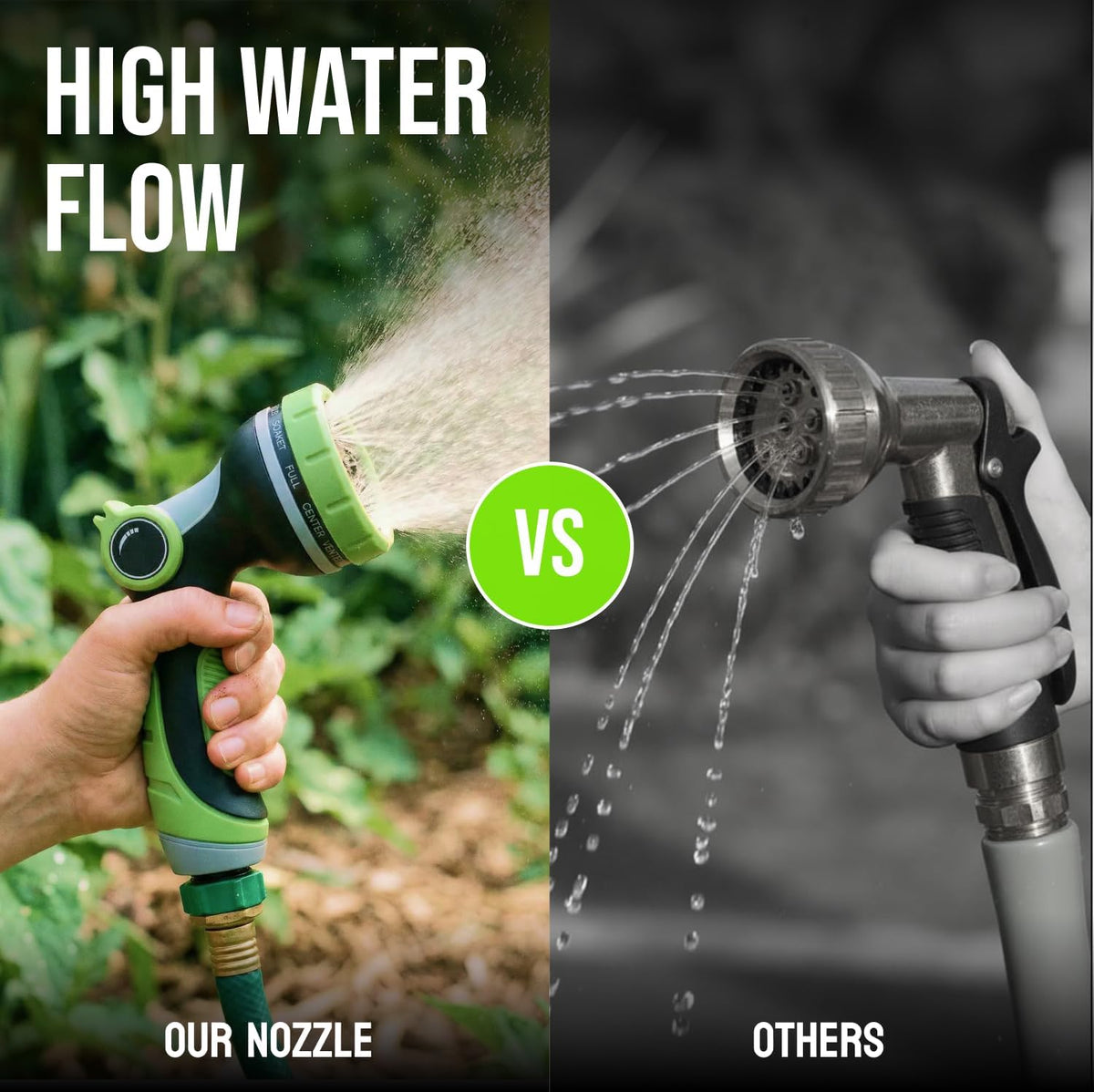 Garden Hose Nozzle Heavy Duty - 10 Patterns Water Hose Sprayer Nozzle