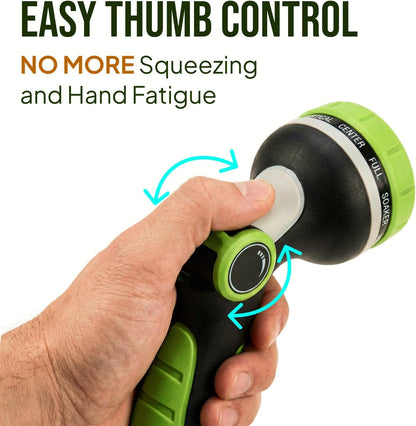Garden Hose Nozzle Heavy Duty - 10 Patterns Water Hose Sprayer Nozzle