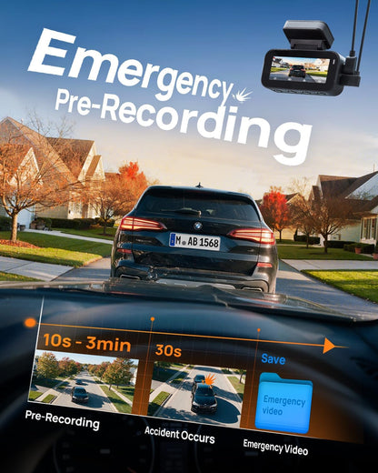 A900 4K+4K Dash Cam Front and Rear, 4G Remote View Dash Camera for Cars, App Control, Night Vision, Parking Mode,Includes 64GB Card,Wifi & GPS