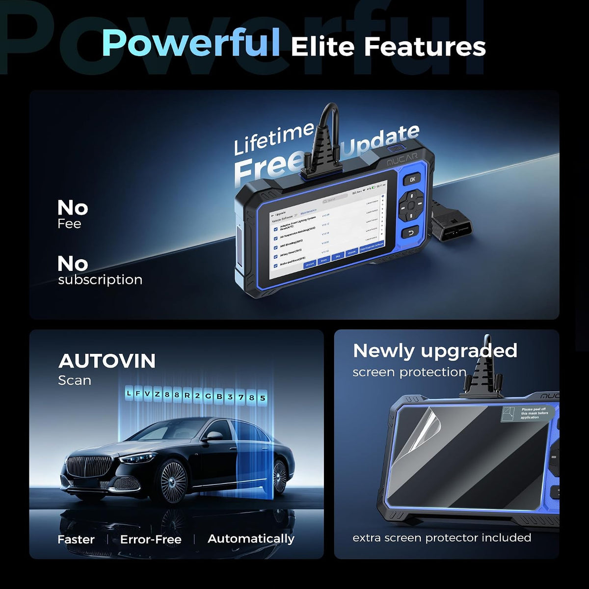 632 AI Bidirectional Scan Tool, 15 Reset Services Abs/Adblue/Srs/Bms/Epb/Ets/Injec/Oil/Sas/Tpms OBD2 Diagnostic Scanner for 4 System, Active Test, Autoauth, CANFD, Autovin, Lifetime Free Update