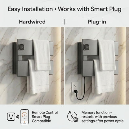 Electric Towel Warmer, Wall Mounted Heated Towel Rack for Bathroom