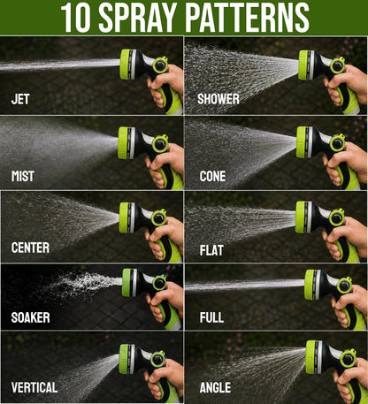 Garden Hose Nozzle Heavy Duty - 10 Patterns Water Hose Sprayer Nozzle