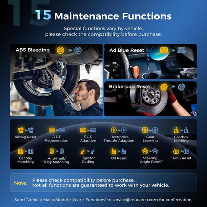 632 AI Bidirectional Scan Tool, 15 Reset Services Abs/Adblue/Srs/Bms/Epb/Ets/Injec/Oil/Sas/Tpms OBD2 Diagnostic Scanner for 4 System, Active Test, Autoauth, CANFD, Autovin, Lifetime Free Update