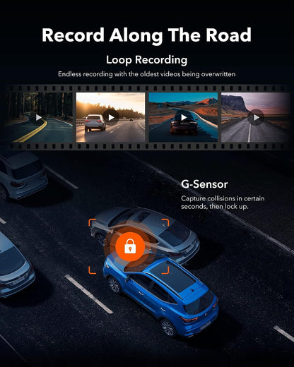 G930 10'' 4K Rear View Mirror Camera with 64GB Card,5.8Ghz Wifi