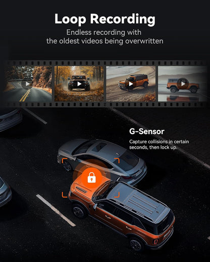 G840S 12" 4K Mirror Dash Cam Backup Camera with 32GB Card and GPS