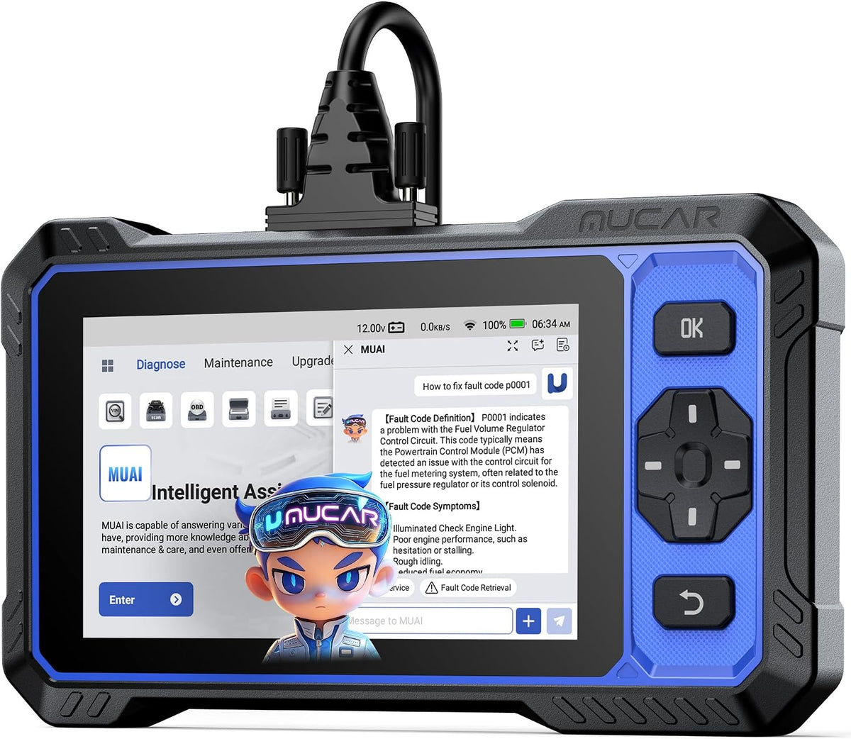 632 AI Bidirectional Scan Tool, 15 Reset Services Abs/Adblue/Srs/Bms/Epb/Ets/Injec/Oil/Sas/Tpms OBD2 Diagnostic Scanner for 4 System, Active Test, Autoauth, CANFD, Autovin, Lifetime Free Update