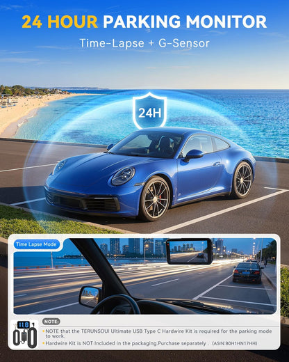 4K+4K Dash Cam, Free 128GB Card, 5.8Ghz Wifi6 - up to 20Mb/S