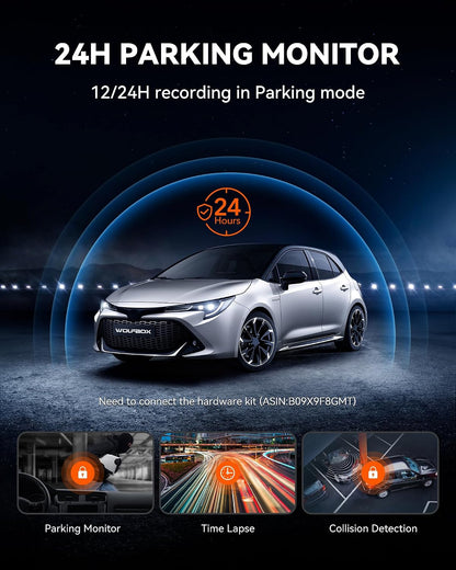 G930 10'' 4K Rear View Mirror Camera with 64GB Card,5.8Ghz Wifi
