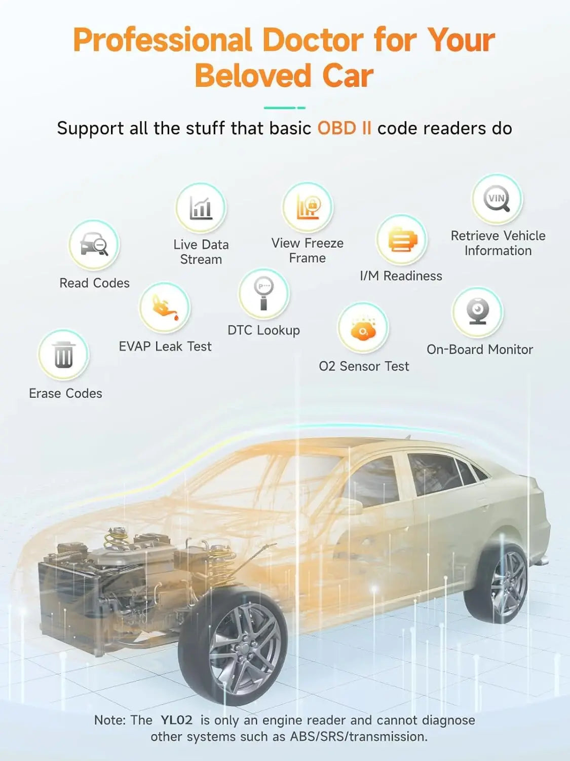 Car Battery Jump Starter with OBD2 Scanner 5000A Battery Jumper Starter，Code Reader for Check Engine Light, Diagnostic Tool