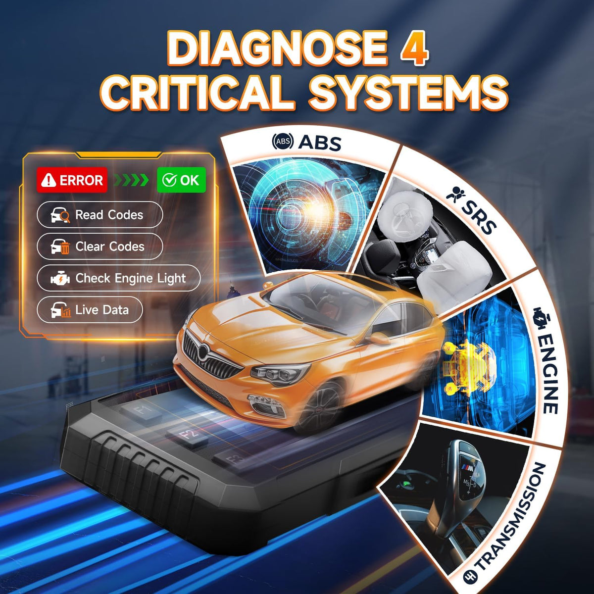 2026  NT614 Elite OBD2 Scanner, 4 Systems, 5 Resets Code Reader