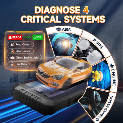 2026  NT614 Elite OBD2 Scanner, 4 Systems, 5 Resets Code Reader