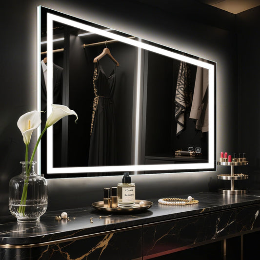 48X36 Bathroom Mirror with Light, Anti-Fog LED Vanity Mirror 3CCT