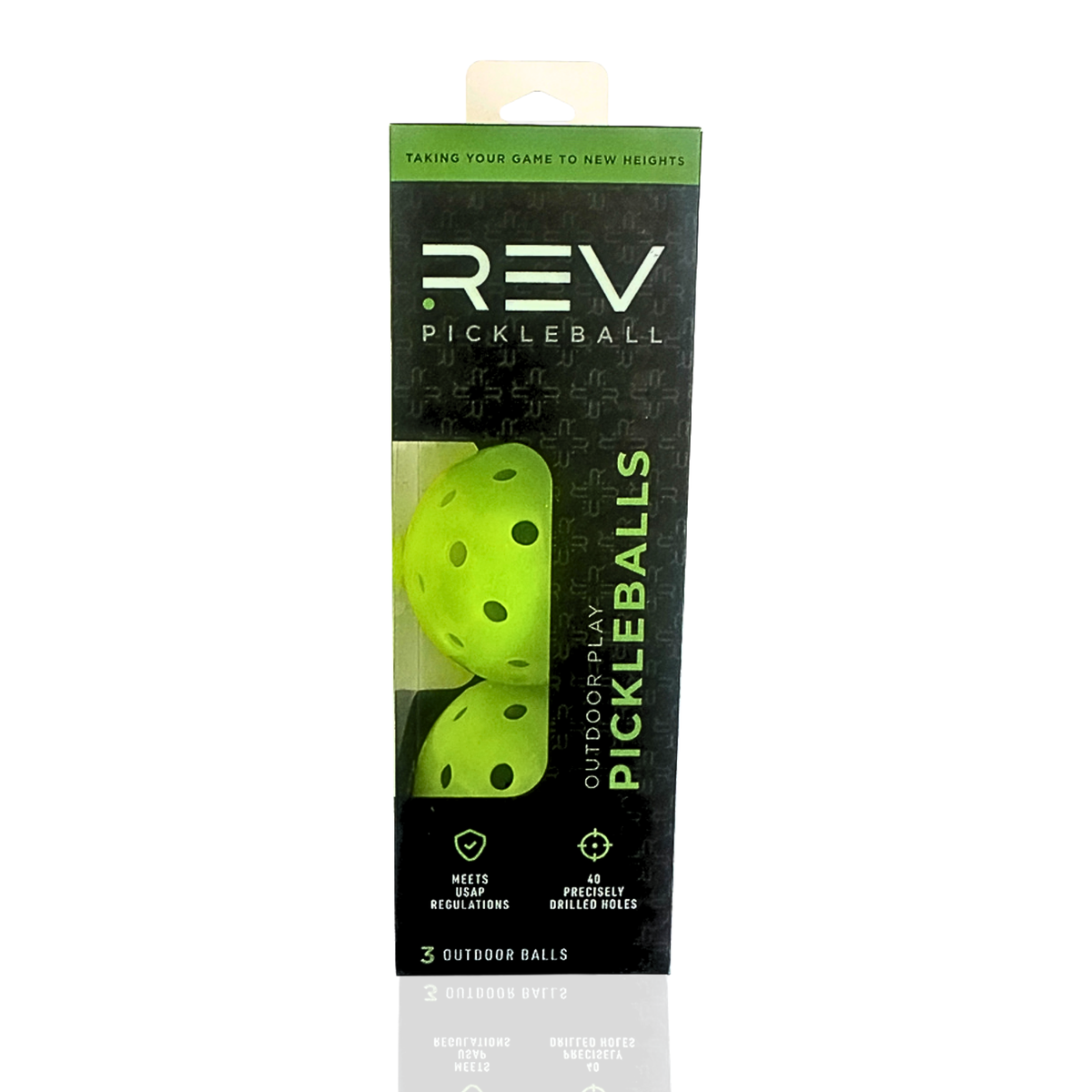 REV Outdoor Pickleballs | Neon Green, 3-Pack