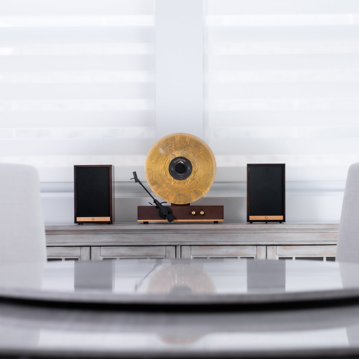 Fuse Audio GLD vertical record player lifestyle view