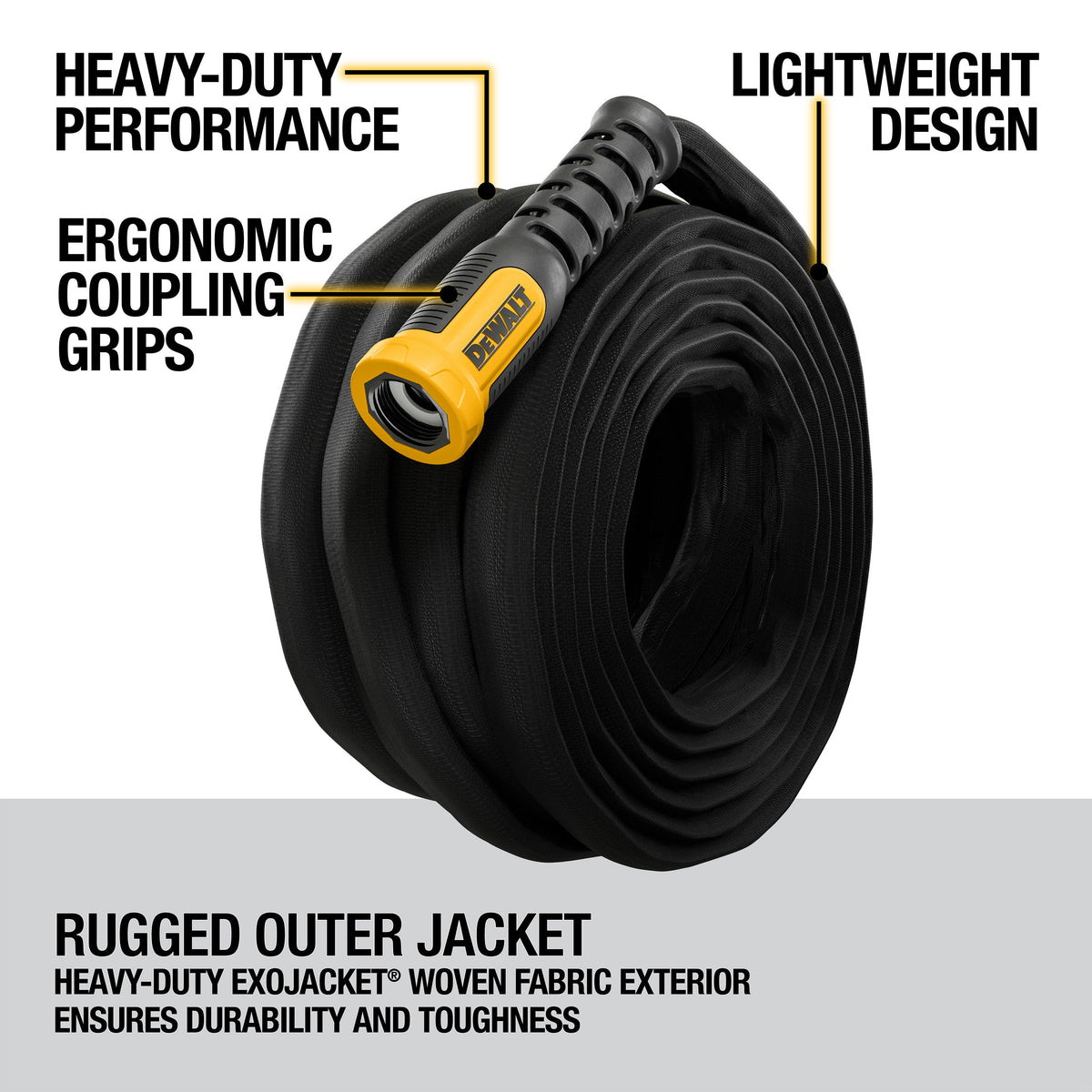 DEWALT 50 ft × 5/8 in Heavy-Duty Fabric Garden Hose | DXMH3302