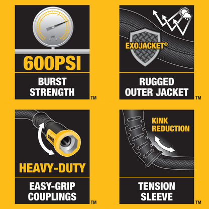 DEWALT 50 ft × 5/8 in Heavy-Duty Fabric Garden Hose | DXMH3302