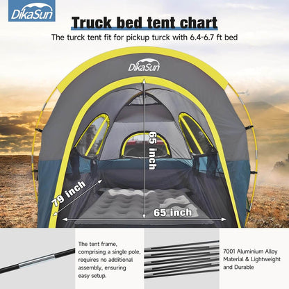5.5-6.7ft Pickup Truck Bed Tent with Awining Navy