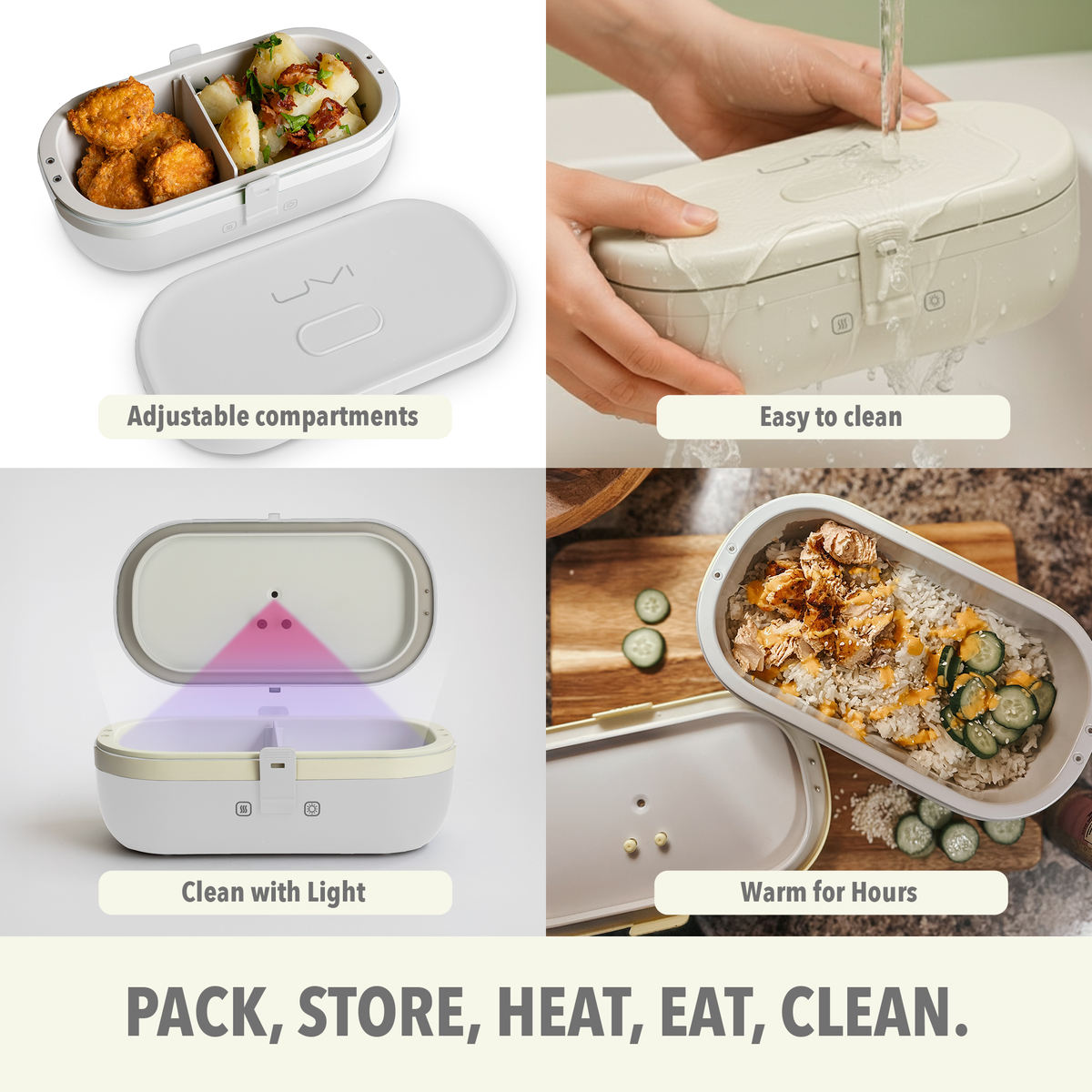 UVI Plus Heated Lunch Box | USB-C & UV Sanitizing Function