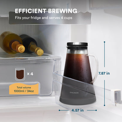 Ovalware Glass Cold Brew Coffee Maker | 1L / 1.5L