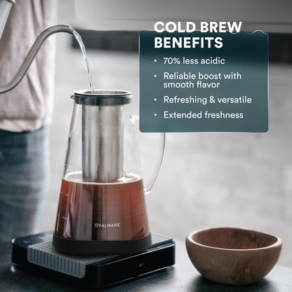 Ovalware Glass Cold Brew Coffee Maker | 1L / 1.5L