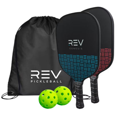 REV Genesis Pickleball Set | 2 Paddles, 2 Balls & Carry Bag