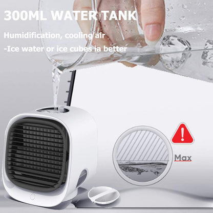 Axgear Portable Air Cooler Table Air Conditioner Fan W Icebox Humidifier USB Power