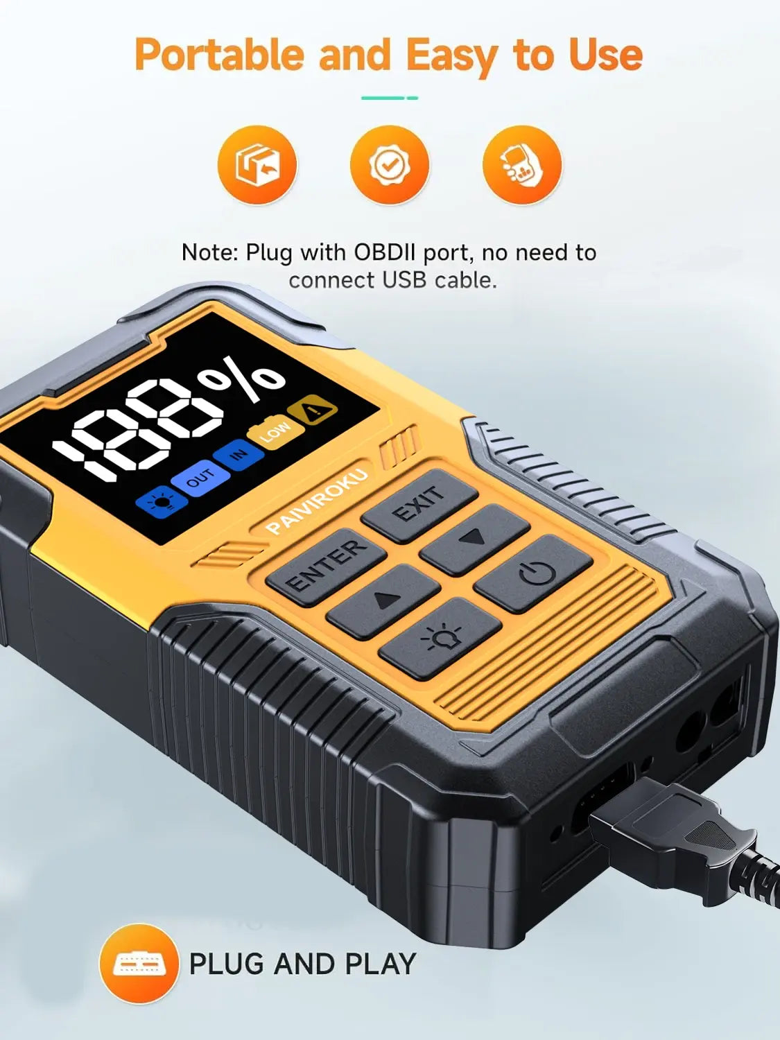Car Battery Jump Starter with OBD2 Scanner 5000A Battery Jumper Starter，Code Reader for Check Engine Light, Diagnostic Tool