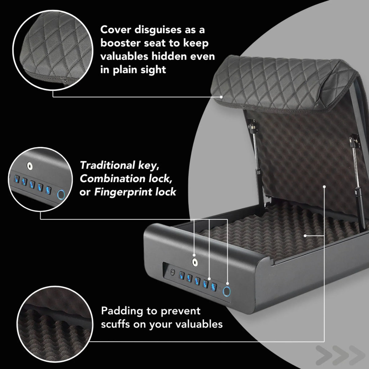 BoostedSafe Elite Vehicle Safe | Fingerprint, Key & Digital Lock