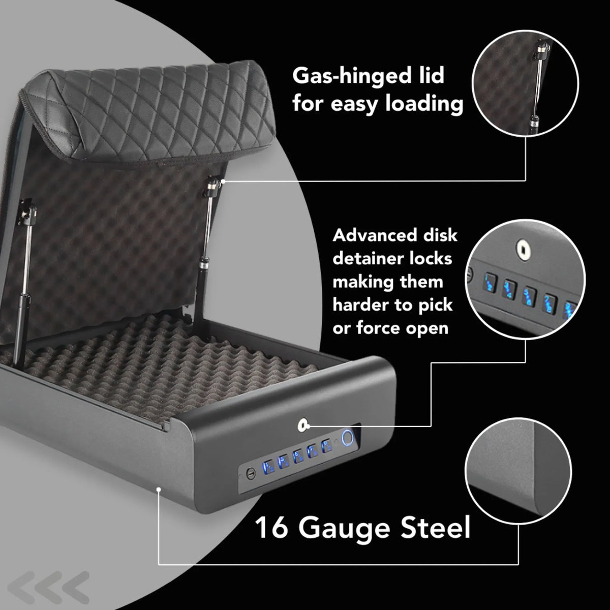 BoostedSafe Elite Vehicle Safe | Fingerprint, Key & Digital Lock