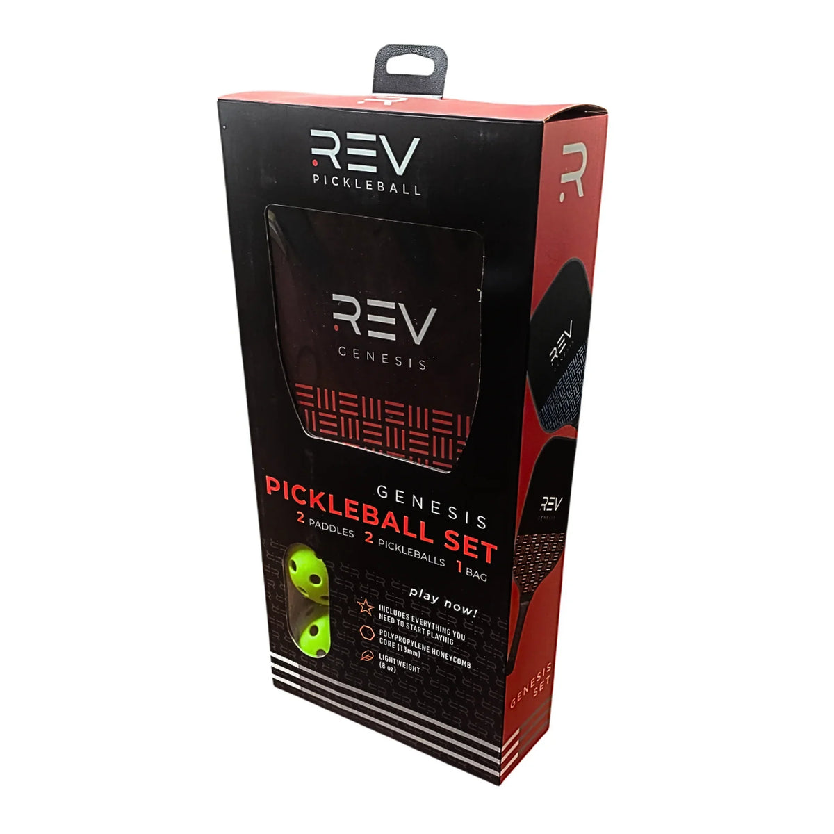 REV Genesis Pickleball Set | 2 Paddles, 2 Balls & Carry Bag