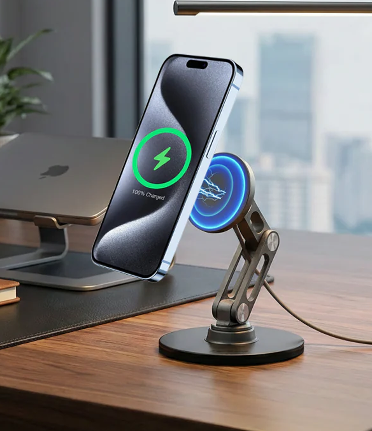ClikDock Magnetic Wireless Charging Stand | Space Grey